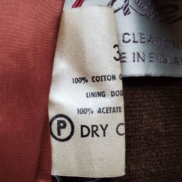 Velvetty Brown Vintage Eastex Cotton Blazer Jacket, Made in England. Size 33 M - Picture 8 of 14